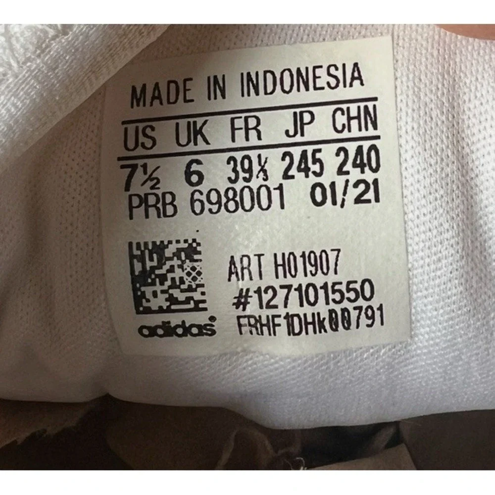 adidas Swiftrun Women's Athletic Sneakers White/Gold Size 7.5‎ Excellent